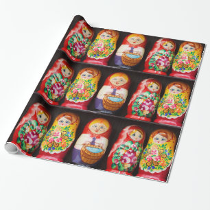Colourful Matryoshka Dolls Wrapping Paper