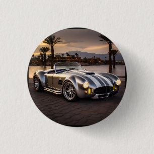 Colourful Matte Race Car Printed Buttons