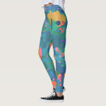 Colourful Maximalist Boho Abstract Shapes in Green Leggings<br><div class="desc">Wild and loud maximalism pattern of trendy boho abstract shapes in blue,  green,  yellow,  and orange.</div>