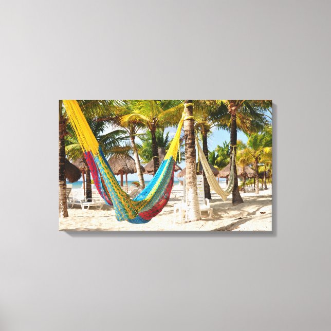 Colourful Mayan Hammock Cozumel Mexico Canvas (Front)