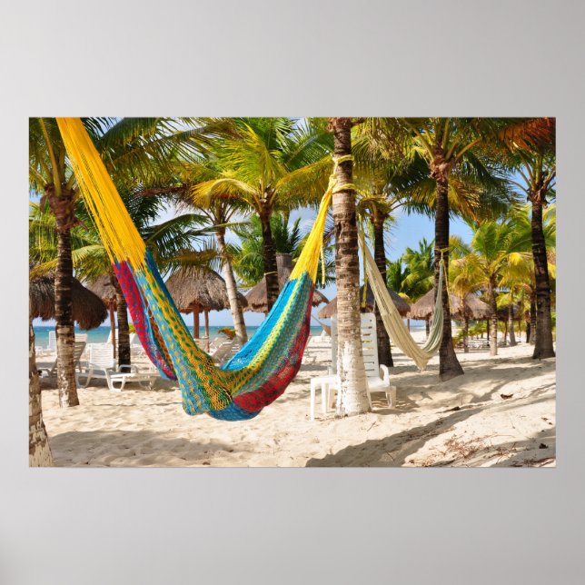 Colourful Mayan Hammock Cozumel Mexico Poster (Front)