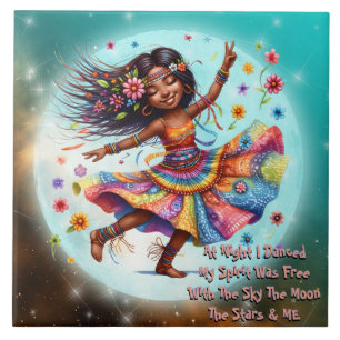Colourful-Me Hippie Chic Moon Dance Ceramic Tile