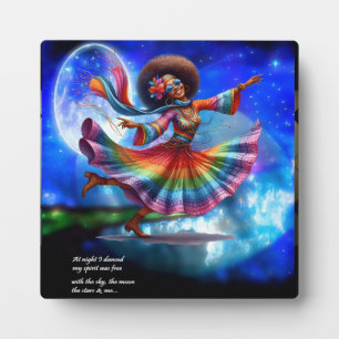Colourful-Me Hippie Chic Moon Plaque with Easel