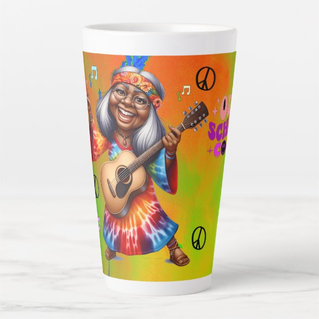 Colourful-Me Hippie Chic Old School Latte Mug (Front)