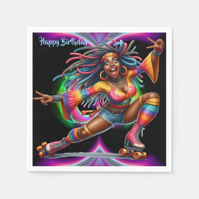 Colourful-Me Hippie Chic Skater Paper Napkin (Front)