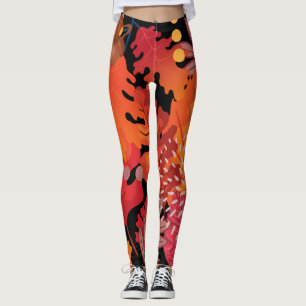 Colourful Meadley of Leaves Leggings