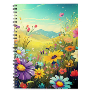 Colourful meadow notepad for your joyful day notebook
