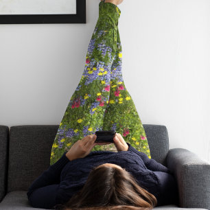 Colourful Meadow Wildflowers Floral  Leggings