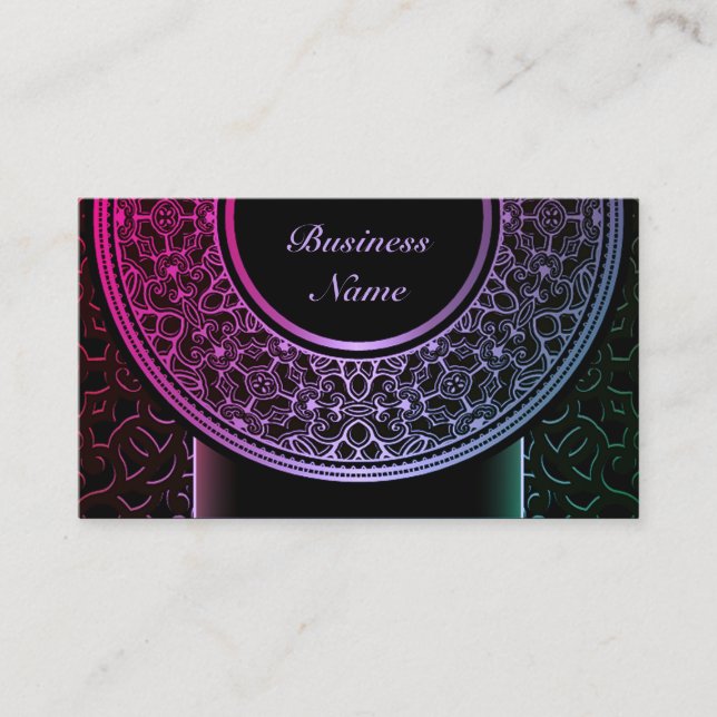 Colourful Medallion Business Card 3 (Front)