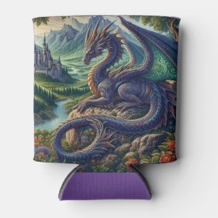 Colourful, Mediaeval Dragon castle Can Cooler