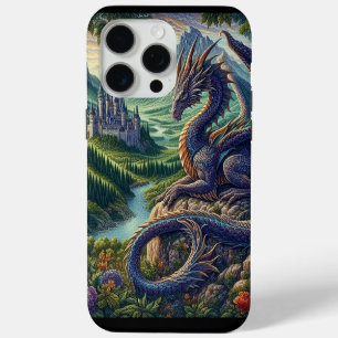 Colourful, Mediaeval Dragon castle iPhone 15 Pro Max Case