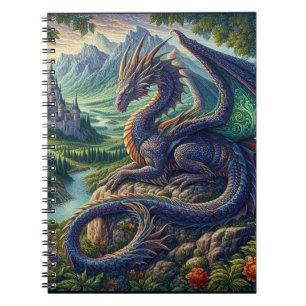 Colourful, Mediaeval Dragon castle Notebook