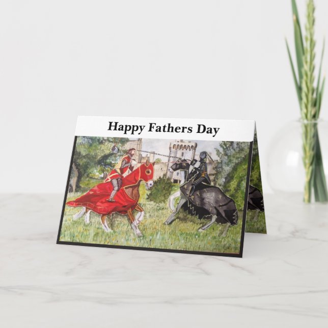 Colourful Mediaeval Joust Father’s Day Card (Front)