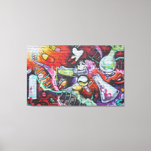 Colourful Medical Theme Graffiti Canvas Print (Front)