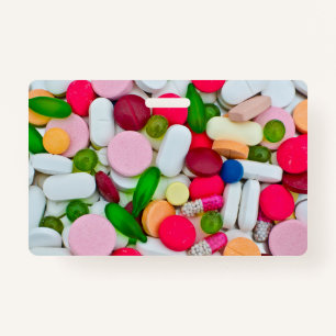 Colourful medicine Pills ID Badge