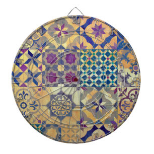 Colourful Mediterranean & Aegean traditional tiles Dartboard