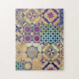 Colourful Mediterranean & Aegean traditional tiles Jigsaw Puzzle