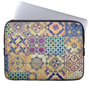 Colourful Mediterranean & Aegean traditional tiles Laptop Sleeve