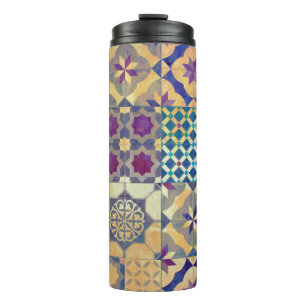 Colourful Mediterranean & Aegean traditional tiles Thermal Tumbler