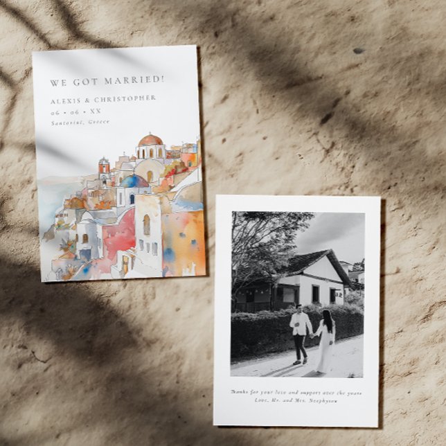 Colourful Mediterranean Landscape Photo Elopement  Announcement (Creator Uploaded)