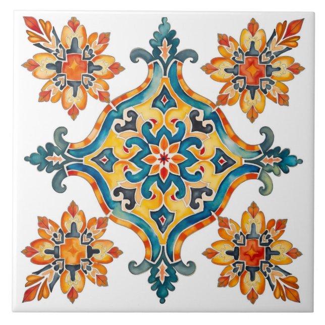 Colourful,Mediterranean,mosaic,Moroccan, Tile (Front)