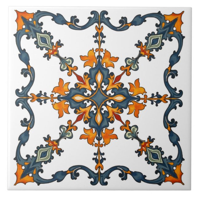 Colourful,Mediterranean,mosaic,Moroccan, Tile (Front)