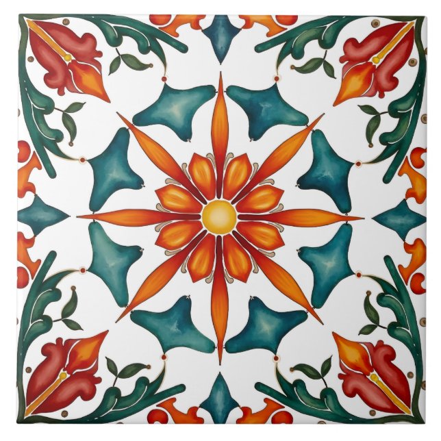 Colourful,Mediterranean ,mosaic, Tile (Front)