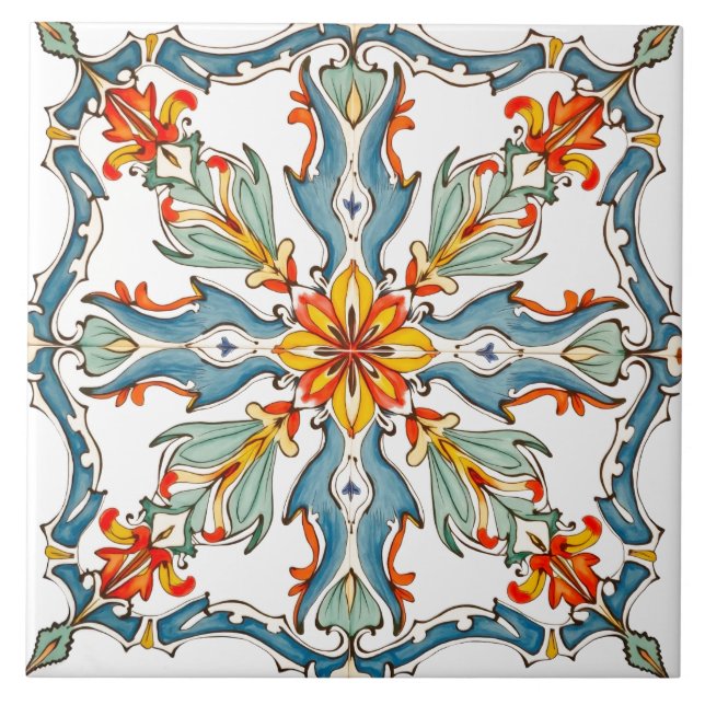 Colourful,Mediterranean,mosaic, Tile (Front)