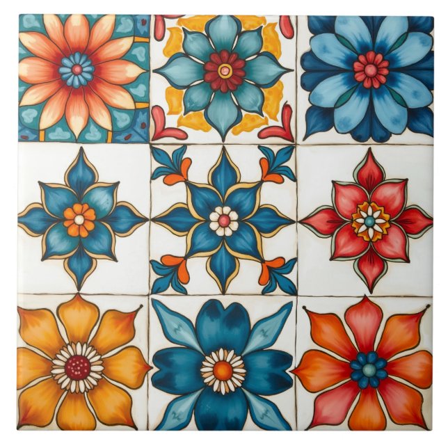 Colourful,Mediterranean ,mosaic, Tile (Front)