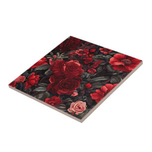 Colourful Mediterranean Rose Tiles  For Bathroom