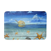 Colourful Medium Starfish Sky Bath Mat by Yotigo