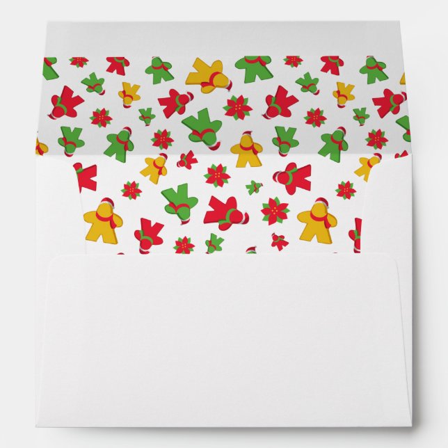 Colourful Meeple Board Game Christmas Envelope (Back (Bottom))