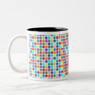 Colourful Meeples Two-Tone Coffee Mug
