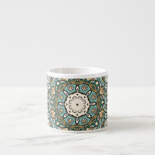 Colourful Mehndi Tile Seamless Tracery Espresso Cup