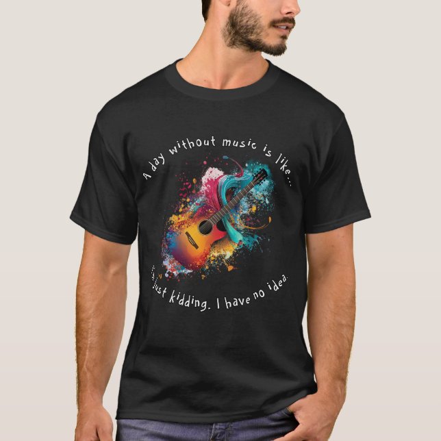 Colourful Melody Acoustic Guitar T-Shirt (Front)