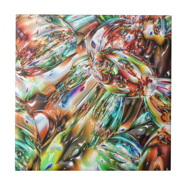 Colourful Melted Glass Tile (Front)