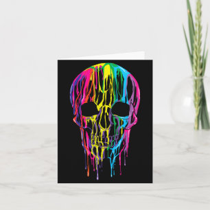 Colourful Melting Skull Halloween Boys Rainbow Card