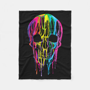 Colourful Melting Skull Halloween Boys Rainbow Fleece Blanket