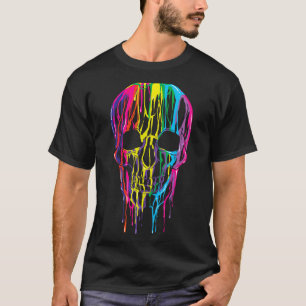 Colourful Melting Skull Halloween Boys Rainbow T-Shirt