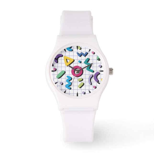 Colourful Memphis Pattern Watch (Front)