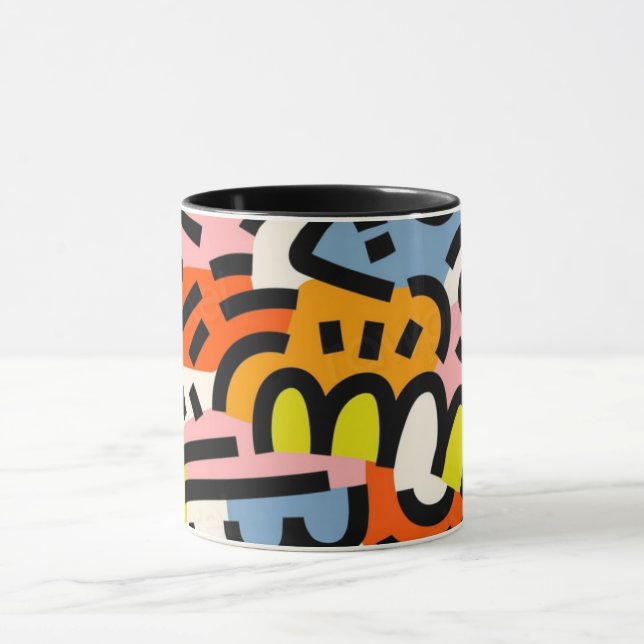 Colourful Memphis seamless pattern VII Mug (Center)