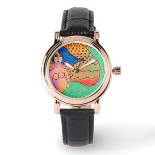 Colourful Mermaid Abstract Art Watch