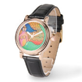 Colourful Mermaid Abstract Art Watch (Angle)