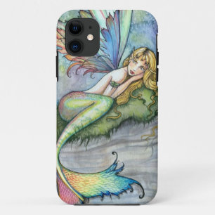 Colourful Mermaid and Carp Fish Fantasy Art iPhone 11 Case