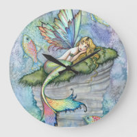 Colourful Mermaid and Carp Fish Fantasy Art