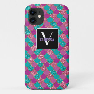 Colourful Mermaid Glitter - Personalise Your Own iPhone 11 Case