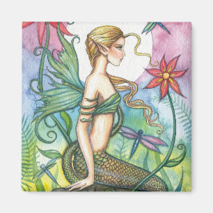 Colourful Mermaid Magnet by Molly Harrison