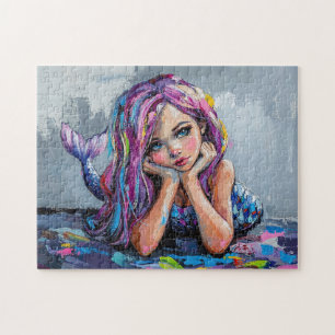 Colourful Mermaid Oil Painting Jigsaw Puzzle