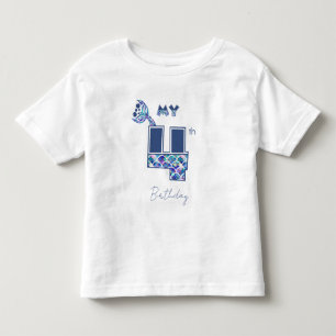 Colourful Mermaid Scales Little Girls 4th Birthday Toddler T-Shirt