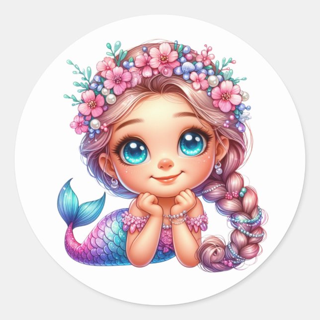 Colourful Mermaid Stickers (Front)